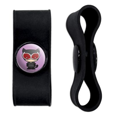 GRAPHICS & MORE Batman Catwoman Cute Chibi Character Headphone Earbud Cord Wrap - Charging Cable Manager - Wire Organizer Set of 2 - Black