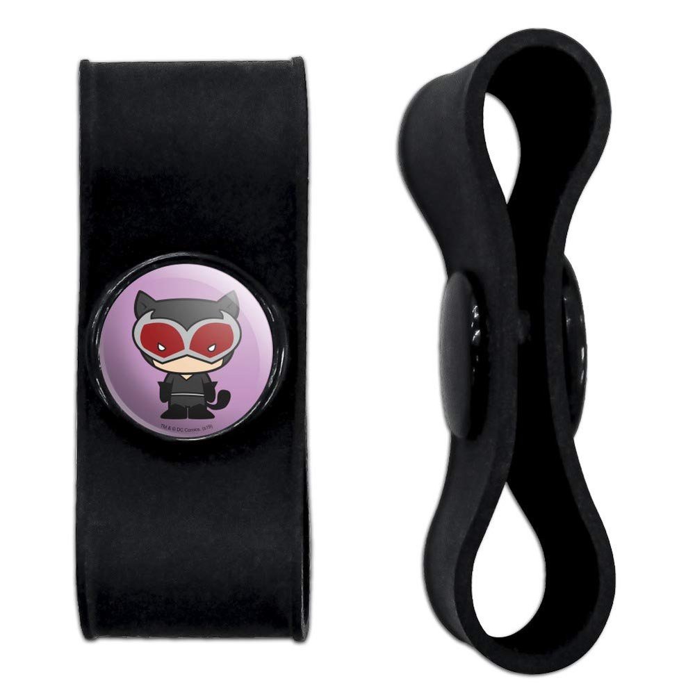 GRAPHICS & MORE Batman Catwoman Cute Chibi Character Headphone Earbud Cord Wrap - Charging Cable Manager - Wire Organizer Set of 2 - Black