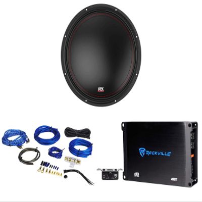 MTX 3512-02 12" 500 Watt SVC Car Audio Subwoofer Sub+Mono Amplifier+Amp Kit