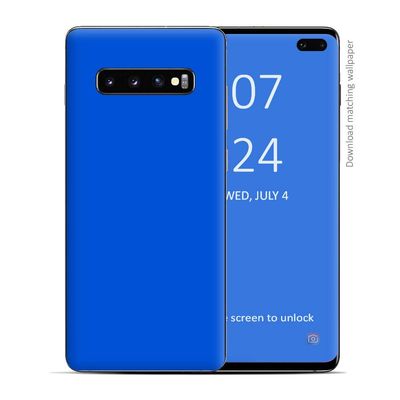 Skin Decal Vinyl Wrap for Samsung Galaxy S10 Plus - Decal Stickers Skins Cover - Solid Blue
