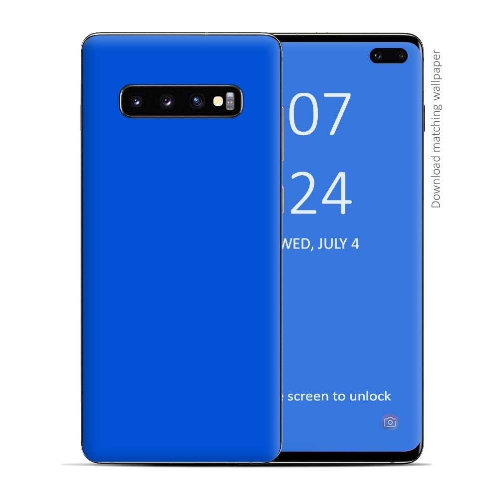 Skin Decal Vinyl Wrap for Samsung Galaxy S10 Plus - Decal Stickers Skins Cover - Solid Blue