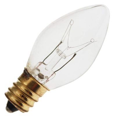 Decorative/Novelty 7C7/CL 120V, 7 Watt, E12 Candelabra Base, Clear Light Bulb (25 Pack)