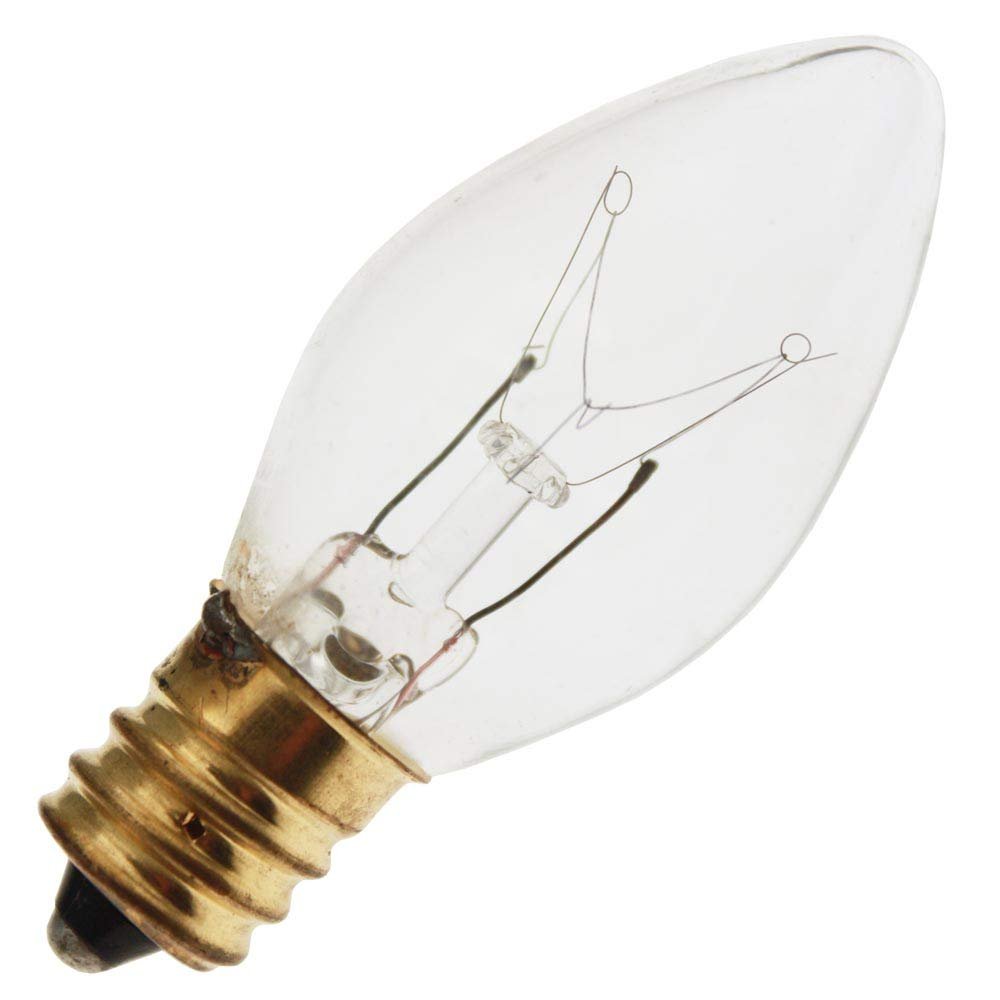 Decorative/Novelty 7C7/CL 120V, 7 Watt, E12 Candelabra Base, Clear Light Bulb (25 Pack)