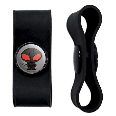 GRAPHICS & MORE Aquaman Movie Black Manta Chibi Character Headphone Earbud Cord Wrap - Charging Cable Manager - Wire Organizer Set of 2 - Black