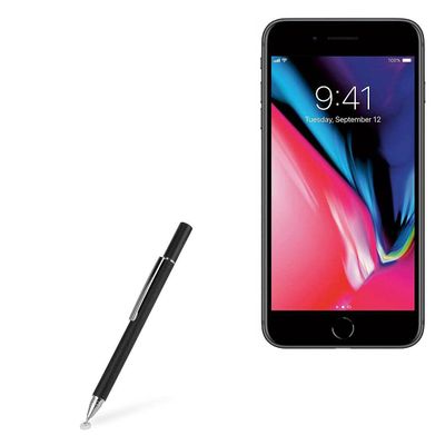 BoxWave Stylus Pen Compatible with Apple iPhone 8 Plus - FineTouch Capacitive Stylus, Super Precise Stylus Pen - Jet Black