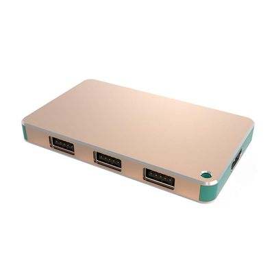 1Pcs Golden USB-C Docking Station, USB C Hub Adapter,Type C Hub,1 USB-C Host Port,1 USB-C Charging Port,HDMI VGA for Laptop or Smartphone