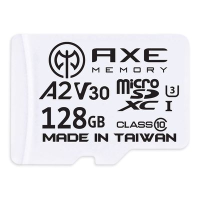 AXE MEMORY 128GB Micro SD Card 4K Ultra Full HD Video Premium Speed MicroSDXC Up to 100MB/S A2 V30 UHS-I U3, with SD Adapter