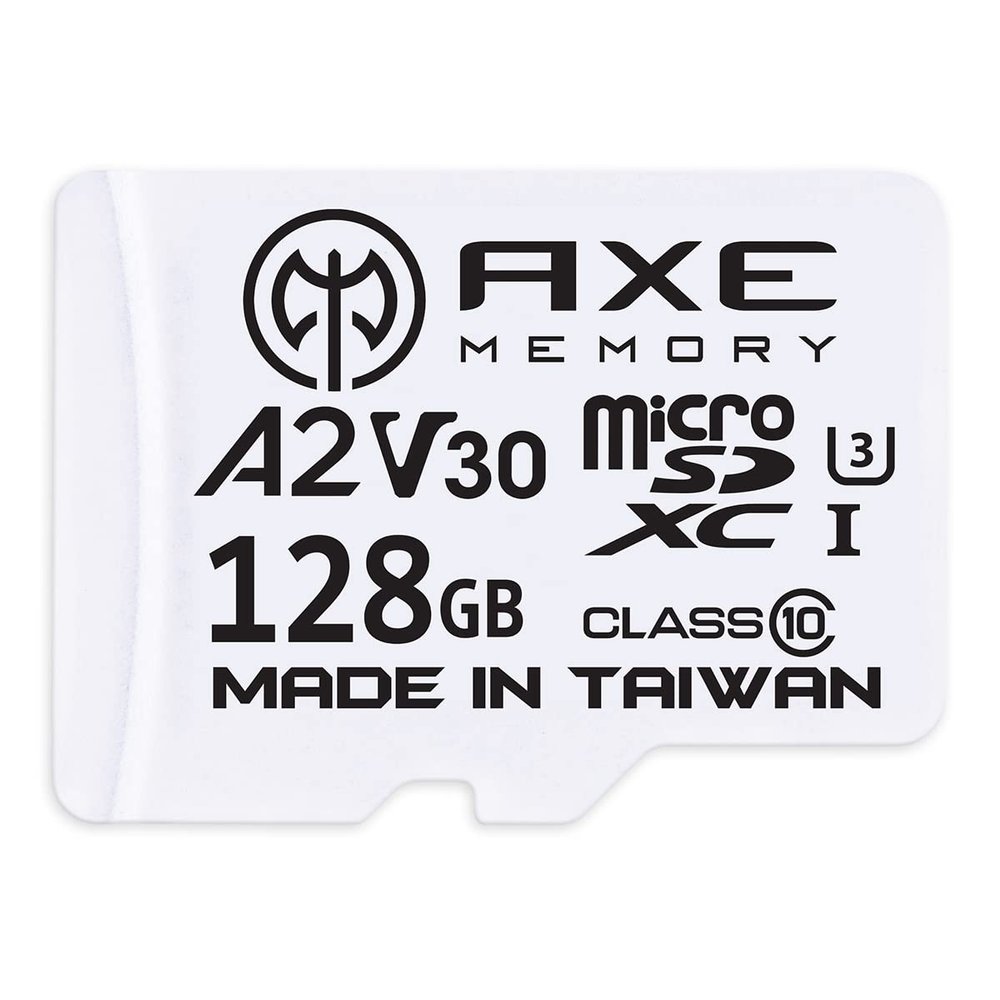 AXE MEMORY 128GB Micro SD Card 4K Ultra Full HD Video Premium Speed MicroSDXC Up to 100MB/S A2 V30 UHS-I U3, with SD Adapter