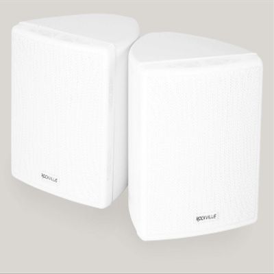 Rockville Pair Cube White 3.5" 30W RMS Home Theater Wall Speakers, 8 Ohm, 360-Degree Swivel Brackets, 2-Way Audio, Compact Design, for Home Theater and Surround Sound