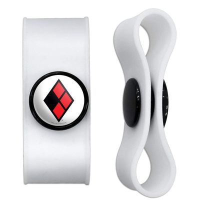 GRAPHICS & MORE Harley Quinn Diamond Logo Headphone Earbud Cord Wrap - Charging Cable Manager - Wire Organizer Set of 2 - White