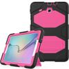 Samsung Galaxy Tab E 9.6 T560 T561 T565 Case, Three Layer Heavy Duty Soft Silicone with Built-in Kikdstand Full-Body Protection Case for Galaxy Tab E 9.6 - Rose Red view 2