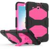 Samsung Galaxy Tab E 9.6 T560 T561 T565 Case, Three Layer Heavy Duty Soft Silicone with Built-in Kikdstand Full-Body Protection Case for Galaxy Tab E 9.6 - Rose Red view 3