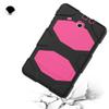 Samsung Galaxy Tab E 9.6 T560 T561 T565 Case, Three Layer Heavy Duty Soft Silicone with Built-in Kikdstand Full-Body Protection Case for Galaxy Tab E 9.6 - Rose Red view 4