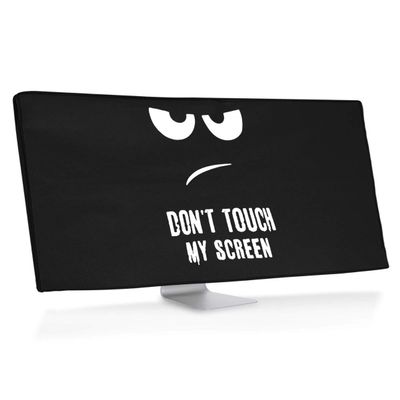 kwmobile Computer Monitor Cover Compatible with 34-35" Monitor - Don't Touch My Screen White/Black