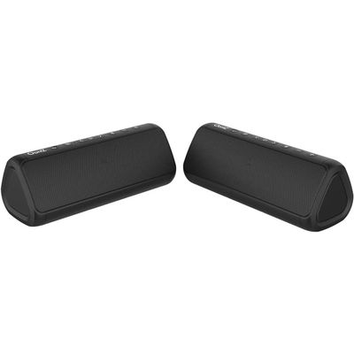 Angle 3 Pro Dual Waterproof Bluetooth Speaker 2-Pack - Powerful Party Speaker Set with 21W Output and 100Ft Range - Dual Stereo Sound by OontZ (Black)