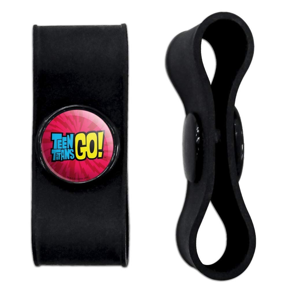 GRAPHICS & MORE Teen Titans Go! Logo Headphone Earbud Cord Wrap - Charging Cable Manager - Wire Organizer Set of 2 - Black