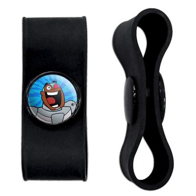 GRAPHICS & MORE Teen Titans Go! Cyborg Headphone Earbud Cord Wrap - Charging Cable Manager - Wire Organizer Set of 2 - Black