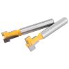 2Pcs Slot Cutters, Milling Cutter Carving, T-Slot Router Bit, Cemented Carbide Woodworking Milling Cutter Router Bit for 3/8'' & 1/2'' Cutting 1/4'' Shank view 2