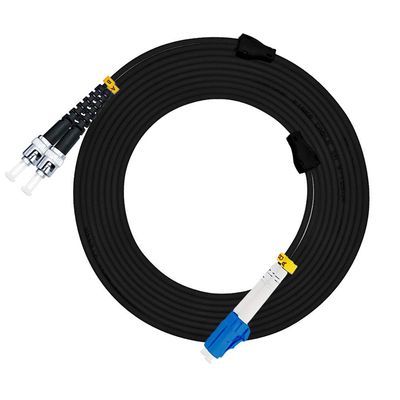 Jeirdus 10M LC to ST Outdoor Armored Duplex 9/125 SMF Fiber Optic Cable Jumper Optical Patch Cord Singlemode 10Meters 33ft LC-ST
