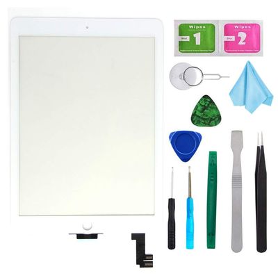 White New Digitizer Repair Kit for iPad Air 2 9.7" 2nd Gen A1566 A1567 Touch Screen Digitizer Replacement(Without Home Button).