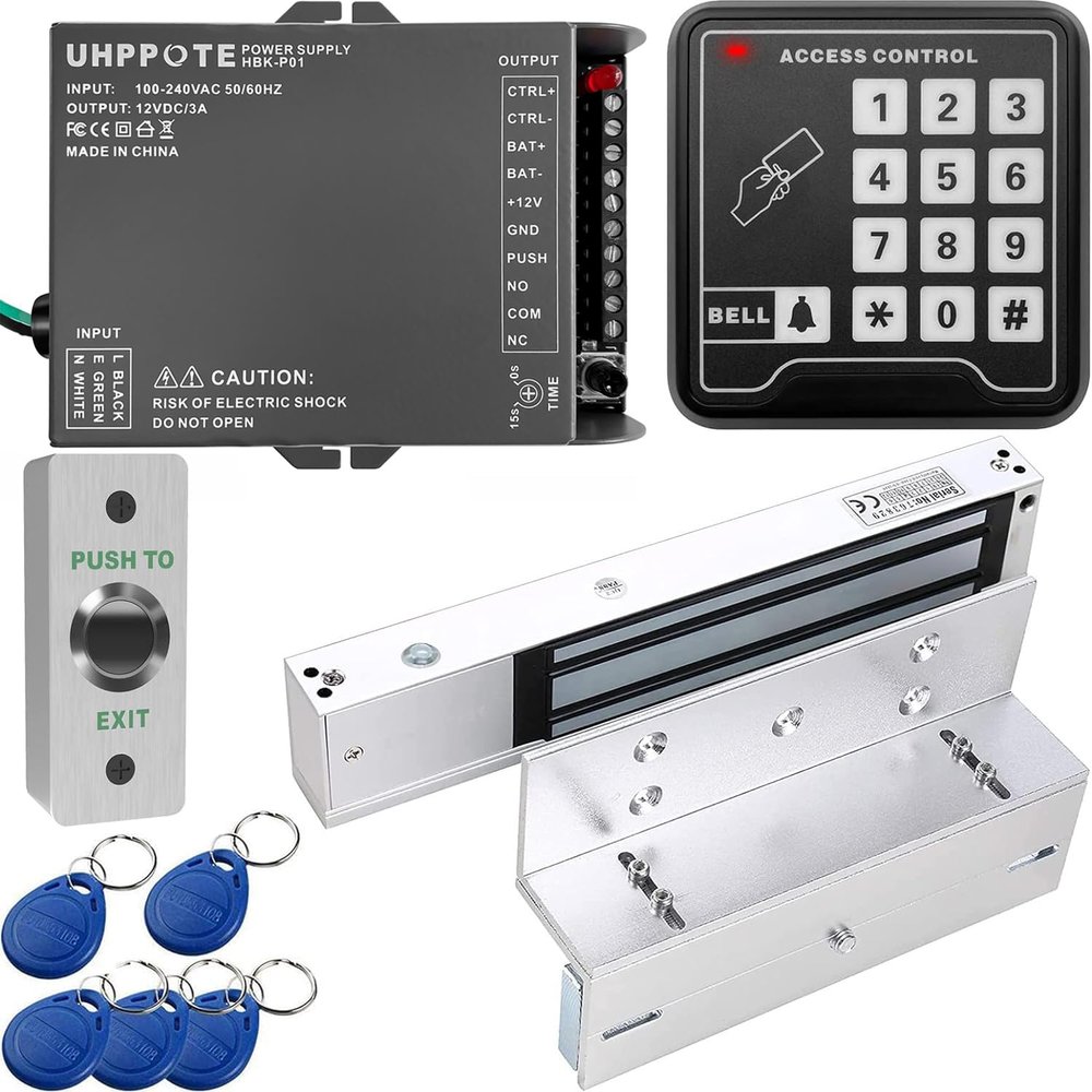 UHPPOTE Complete 125KHz RFID Card Door Access Control System Kit w/ 600lbs Electric Magnetic Lock