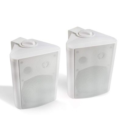 Herdio 5.25 Inch Indoor Outdoor Speakers Wired Waterproof 300 Watt Wall Mount Speakers for Patio, Deck, Garage,Covered Porch All Weather Resistance(A Pair,White)
