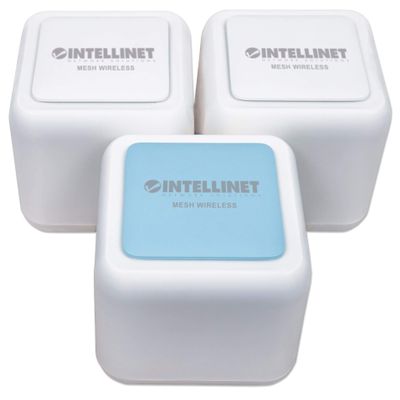 Intellinet Network Solutions Mesh Wireless Internet Kit - Includes 1 Router & 2 Extenders - Covers up to 4,500 Sq.Ft. with 2.4 & 5GHz Bands, Optional Guest Network with Touch & Connect Internet Access