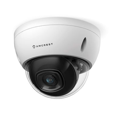 Amcrest UltraHD 4K (8MP) AI Outdoor Security POE IP Camera, 4K @30fps, Face Detection, Human & Vehicle Detection, IK10 Vandal Resistant Dome, MicroSD Recording, White (REP-IP8M-2693EW-AI) (Renewed)