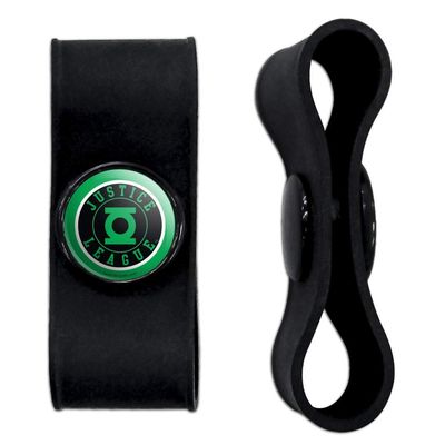 GRAPHICS & MORE Justice League Green Lantern Athletic Logo Headphone Earbud Cord Wrap - Charging Cable Manager - Wire Organizer Set of 2 - Black