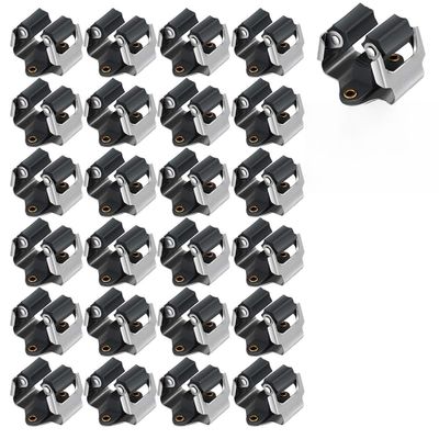 3-H Mop and Broom Holder Wall Mount 25 Pack, Broom Hanger Wall Mount for Garage Garden Shed Storage System Laundry Room Home Kitchen Organization up to 1.45 Inch(Black)