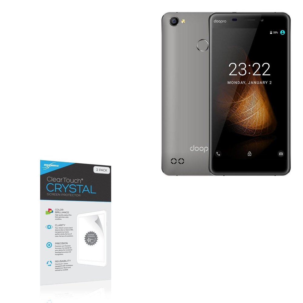 BoxWave Screen Protector Compatible With Doopro C1 Pro - ClearTouch Crystal (2-Pack), HD Film Skin - Shields From Scratches