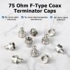 F-Type Coax Cap Cover, 2 Pack 75 Ohm Coaxial Terminator for Unused Coax Jacks, Splitters, Amplifier, Coaxial Cables, TV Antennas, Wall Plates, Boosters, Home Theater Wiring, Stop Signal Leakage view 2