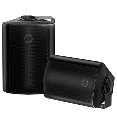 Herdio 4 Inches Passive Outdoor Speakers with 200Watt Powerful Bass Expansive Stereo Sound Coverage All-Weather Durability (Pair, Black)