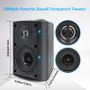 Herdio 4 Inches Passive Outdoor Speakers with 200Watt Powerful Bass Expansive Stereo Sound Coverage All-Weather Durability (Pair, Black) view 2