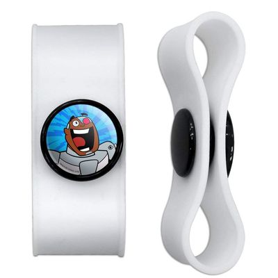GRAPHICS & MORE Teen Titans Go! Cyborg Headphone Earbud Cord Wrap - Charging Cable Manager - Wire Organizer Set of 2 - Black