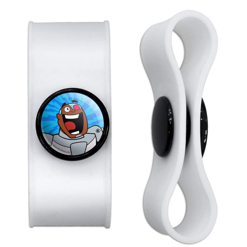 GRAPHICS & MORE Teen Titans Go! Cyborg Headphone Earbud Cord Wrap - Charging Cable Manager - Wire Organizer Set of 2 - Black