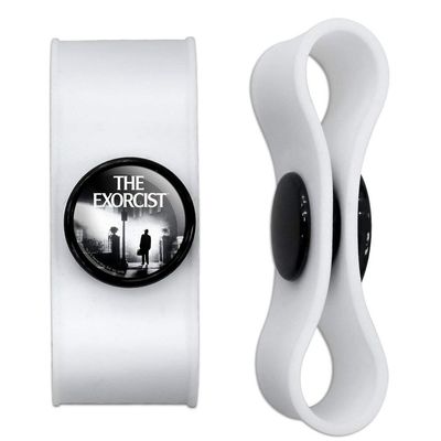 GRAPHICS & MORE The Exorcist Logo and Silhouette Headphone Earbud Cord Wrap - Charging Cable Manager - Wire Organizer Set of 2 - White