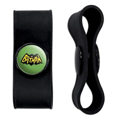 GRAPHICS & MORE Batman Classic TV Series Logo Headphone Earbud Cord Wrap - Charging Cable Manager - Wire Organizer Set of 2 - Black