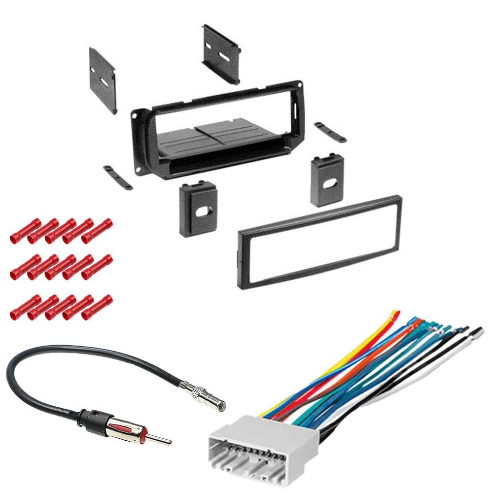 CACH KIT694 Bundle with Car Stereo Installation Kit for Chrysler PT Cruiser 2002 2005 in Dash Mounting Kit (with Pocket), Harness, Antenna for Single Din Radio Receiver (4 Item)