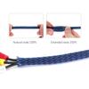 Black-Blue PET Expandable Sleeving Protector Wire Loom Tubing Cable Sleeve for USB Charger Cable Power Cord Audio Video Cable Can Protect Cat Dog from Chewing Cords view 2