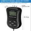 ZHIWHIS Mini Portable FM Radio, Stereo LCD Digital Display Tuning Pocket Walkmen Transistor Conference Receiver with Earphone, Small Pocket Radio Operated by AAA Batteries for Walking/Running view 4