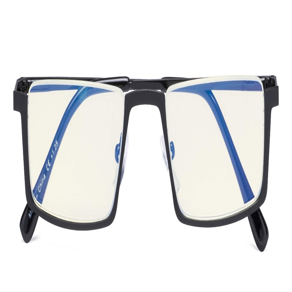 CessBlu Blue Light Filter Glasses Men Women Reading Computer Half-rim Reader Eyeglasses(Black) +4.0