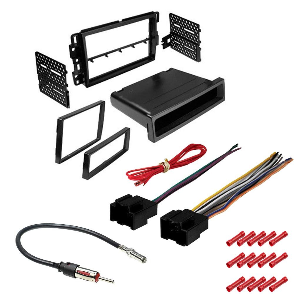 CACH KIT799 Bundle with Car Stereo Installation Kit for Chevrolet 2007 2014 Suburban in Dash Kit, Harness, Antenna Adapter for Double or Single Din Radio Receivers (4 Item)