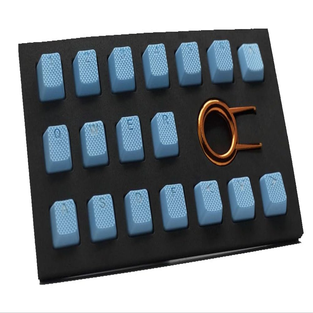 Taihao Rubber Keycap Set (18) - Neon Blue