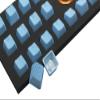 Taihao Rubber Keycap Set (18) - Neon Blue view 4