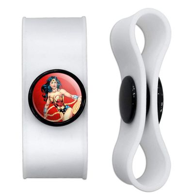 GRAPHICS & MORE Wonder Woman Character Headphone Earbud Cord Wrap - Charging Cable Manager - Wire Organizer Set of 2 - White