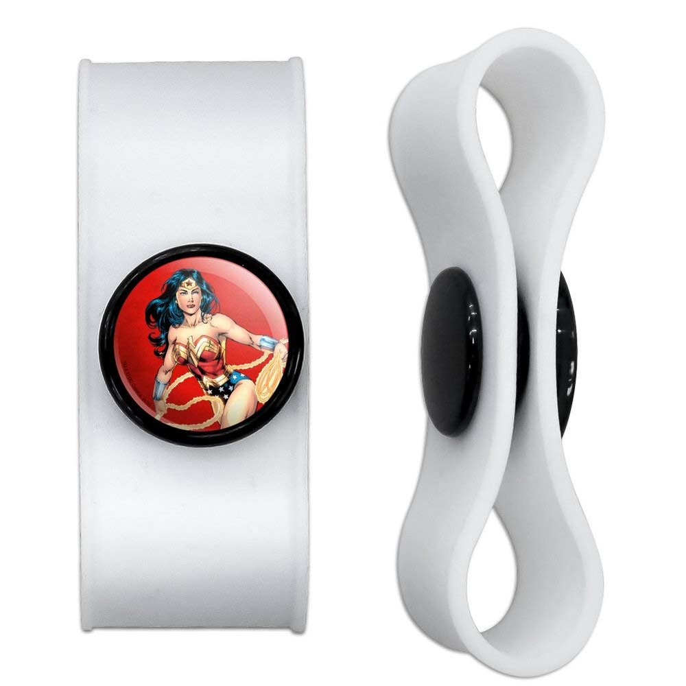 GRAPHICS & MORE Wonder Woman Character Headphone Earbud Cord Wrap - Charging Cable Manager - Wire Organizer Set of 2 - White