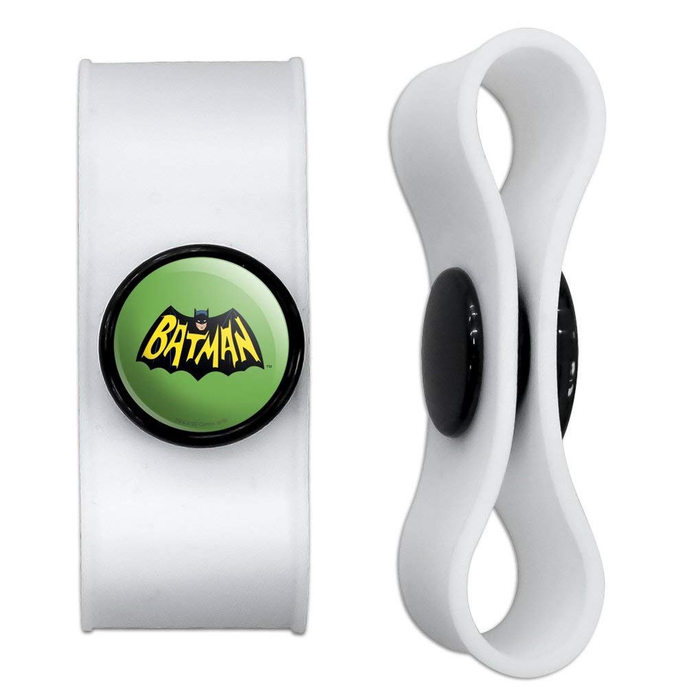 GRAPHICS & MORE Batman Classic TV Series Logo Headphone Earbud Cord Wrap - Charging Cable Manager - Wire Organizer Set of 2 - Black