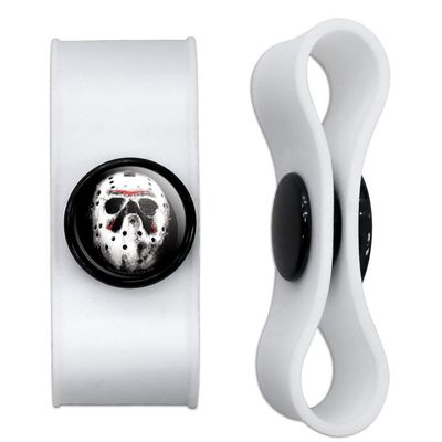GRAPHICS & MORE Friday The 13th Jason Mask Headphone Earbud Cord Wrap - Charging Cable Manager - Wire Organizer Set of 2 - White