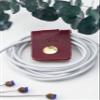 KEYAIIRA - Large Personalized Leather Cable Holder with Gold Snap Closure - Laptop Charging Cord Keeper Customized Wire Management Organizer Monogram Gift Ideas tech and Travel Accessories view 4
